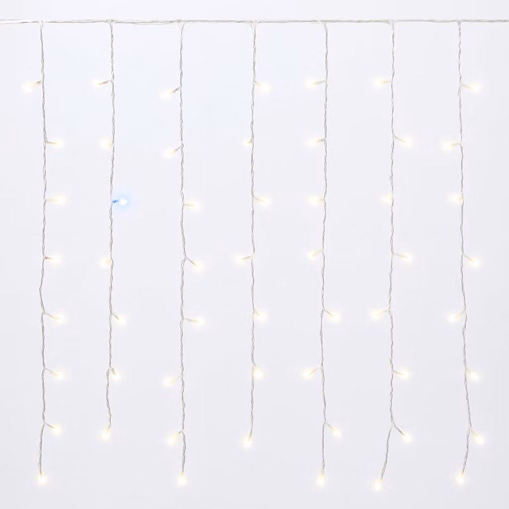 Tenda luminosa a LED, 200 LED, 2 metri, colore giallo, grado di protezione IP65, espandibile