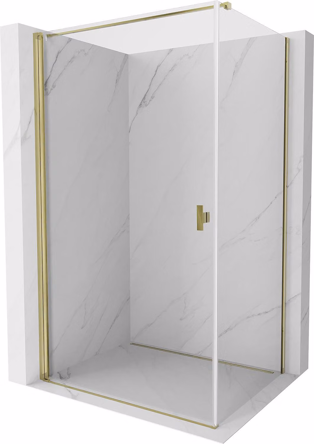 Mexen Mist-B cabina doccia a battente 80 x 70 cm, trasparente, oro - 8A2T-080-070-50-00