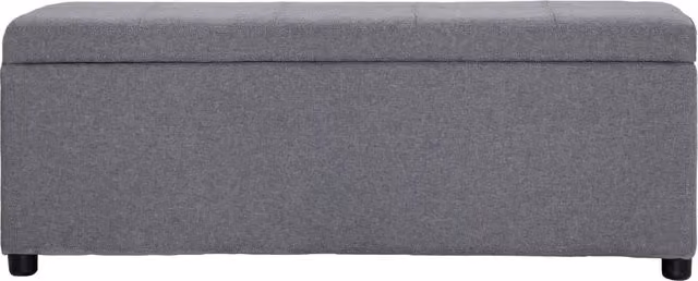 Panca con Vano Portaoggetti 116 cm Grigio Chiaro in Poliestere