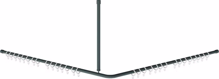 Binario per tende KWC AR, MEDCARE, acciaio inox, grigio, 1500x600x1500 mm, anelli bianchi