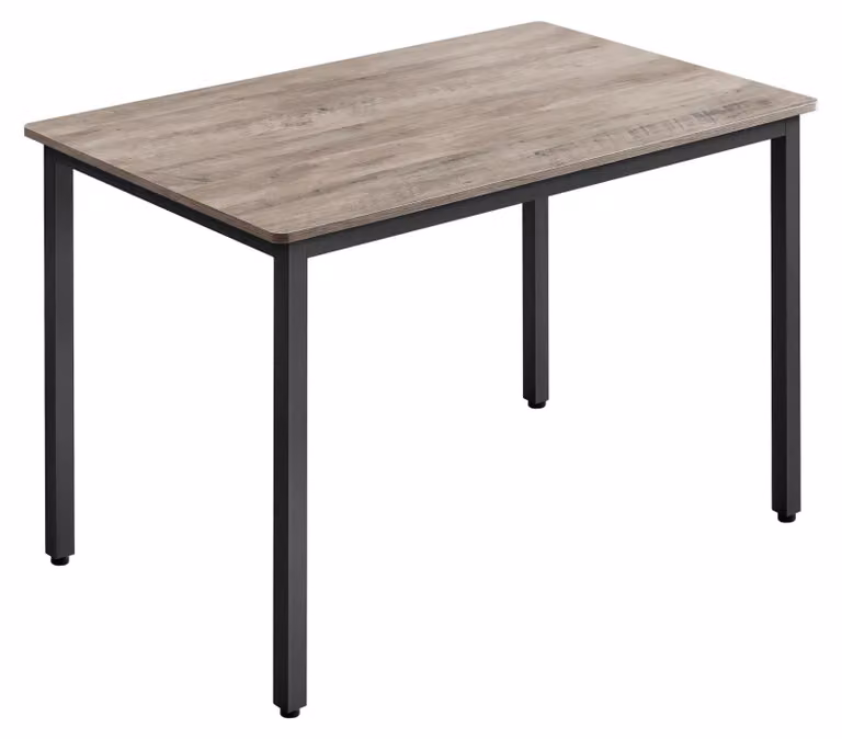 Tavolo VASAGLE, tavolo da pranzo, 70 x 110 x 77 cm, tavolo per 4 persone, tavolo per soggiorno, scrivania, adatto per sala da pranzo, cucina, design industriale, finitura greige con dettagli neri opachi, modello KDT081G01 – Set da 1