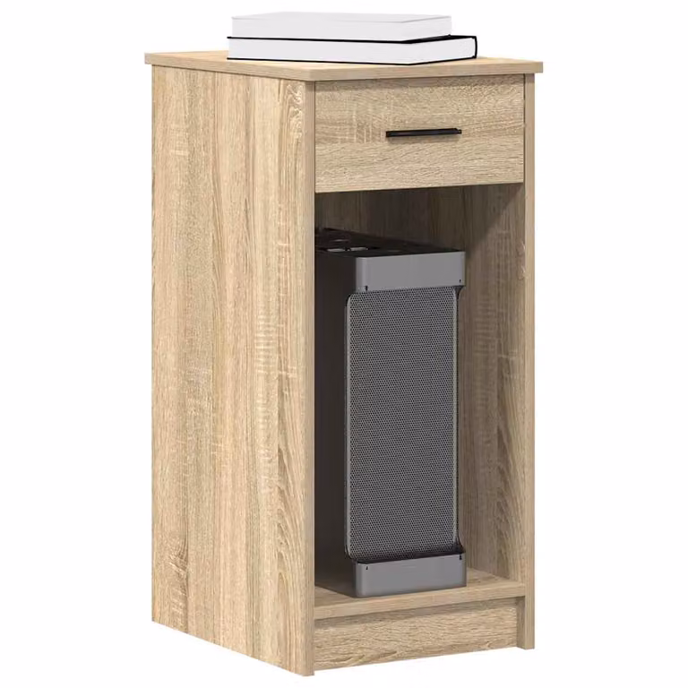 vidaXL Supporto per Computer a Torre con Cassetto in MDF, Colore Marrone, L/P/H: 35 x 45 x 77 cm