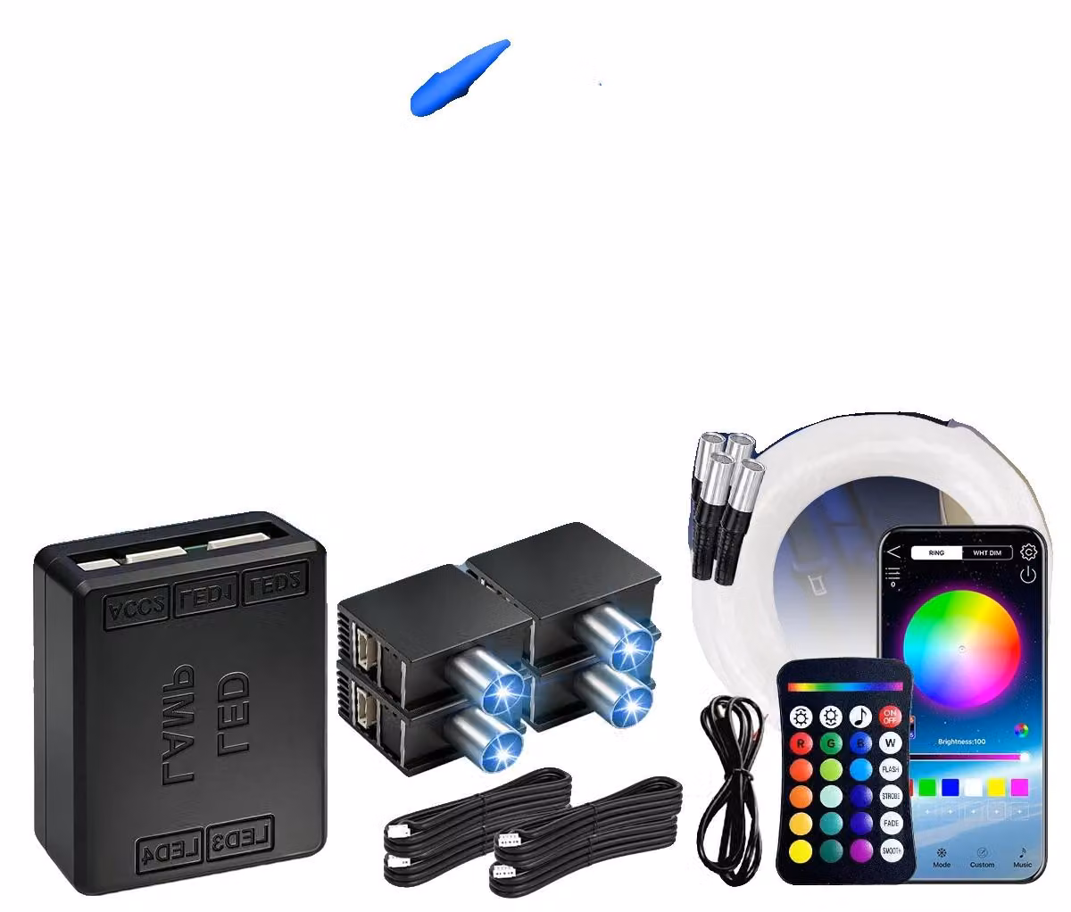 Kit Starlight, illuminazione RGBW, funzionalità di controllo remoto, RGBW, 4 LED, 600 pezzi, lunghezza 1 metro