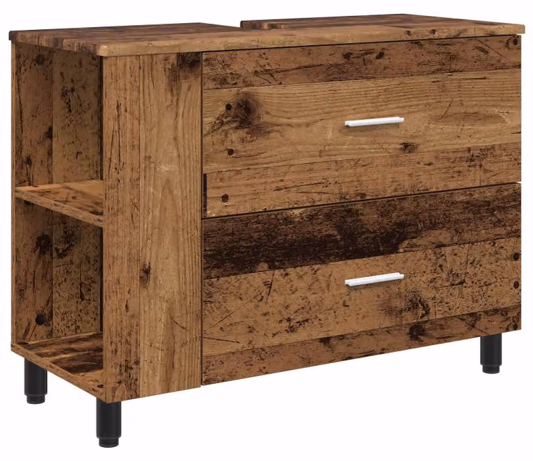 Mobiletto da bagno Legno antico 80 x 35 x 60 cm