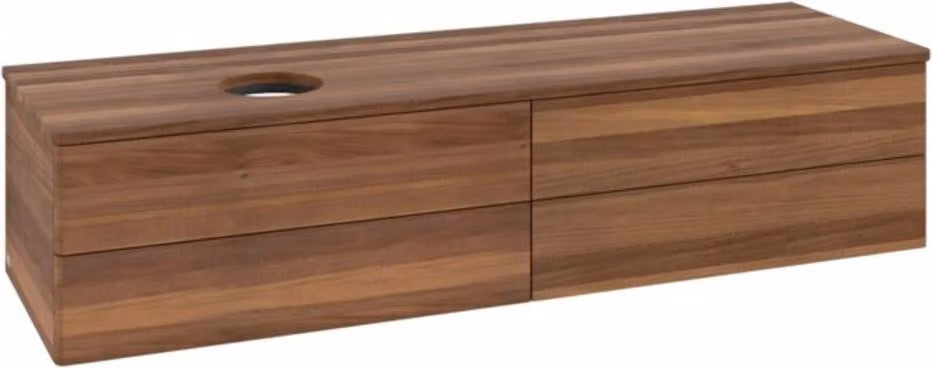V&B Mobiletto senza struttura frontale - illuminazione Antao 160x50cm, colore WBP w. wal, noce caldo