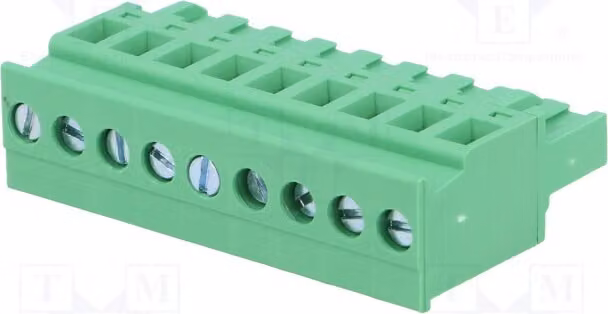 1 x Barra di connessione disattivabile, connettore, configurazione: 9 poli angolati, passo 5,08 mm, 320 V, modello: 2EDGKA-5.08-09P-14-