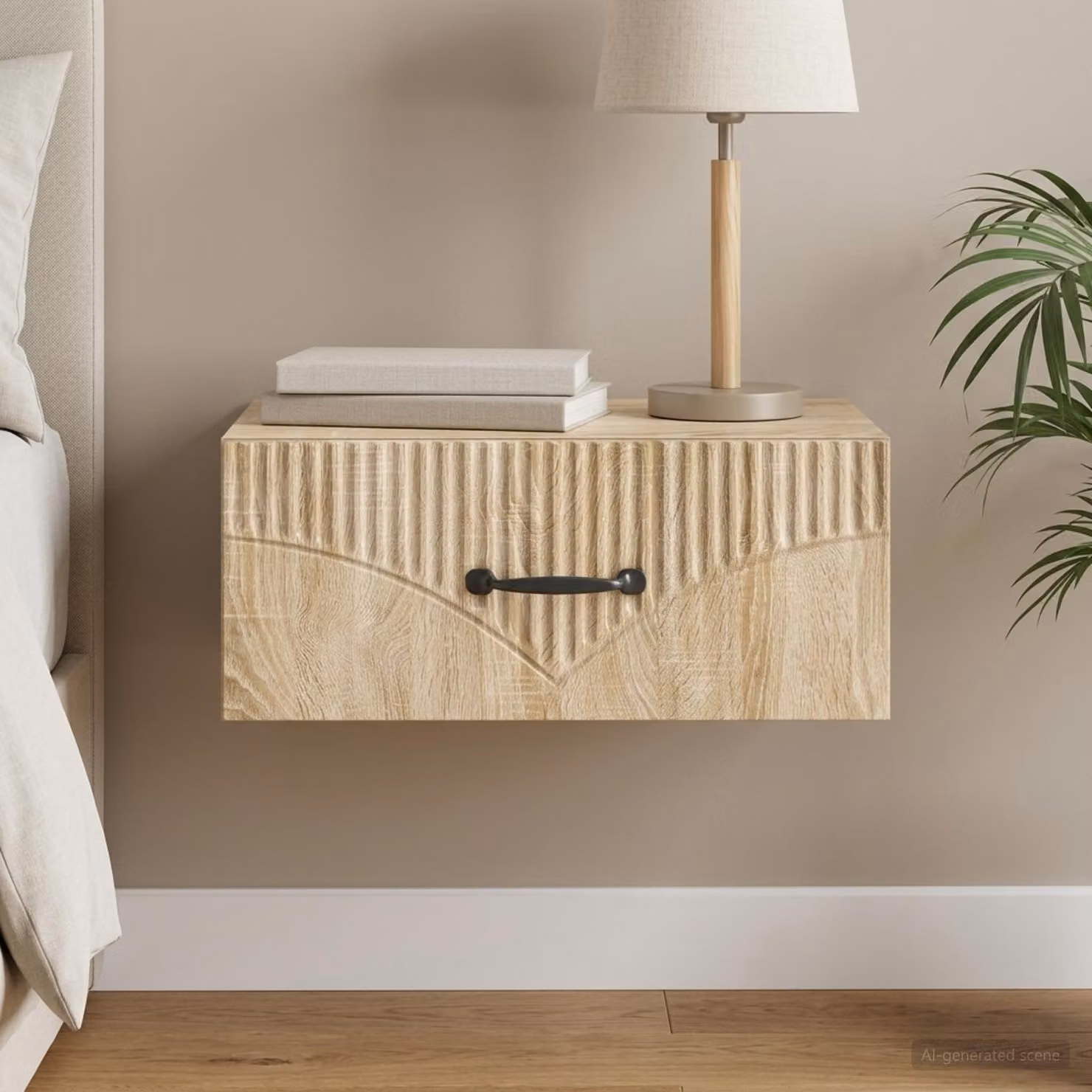 vidaXL Mobiletto da notte sospeso Rovere Sonoma, L 49 x P 34,5 x H 20 cm