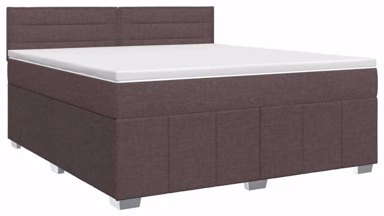 Letto a molle con materasso marrone scuro 180 x 200 cm in tessuto