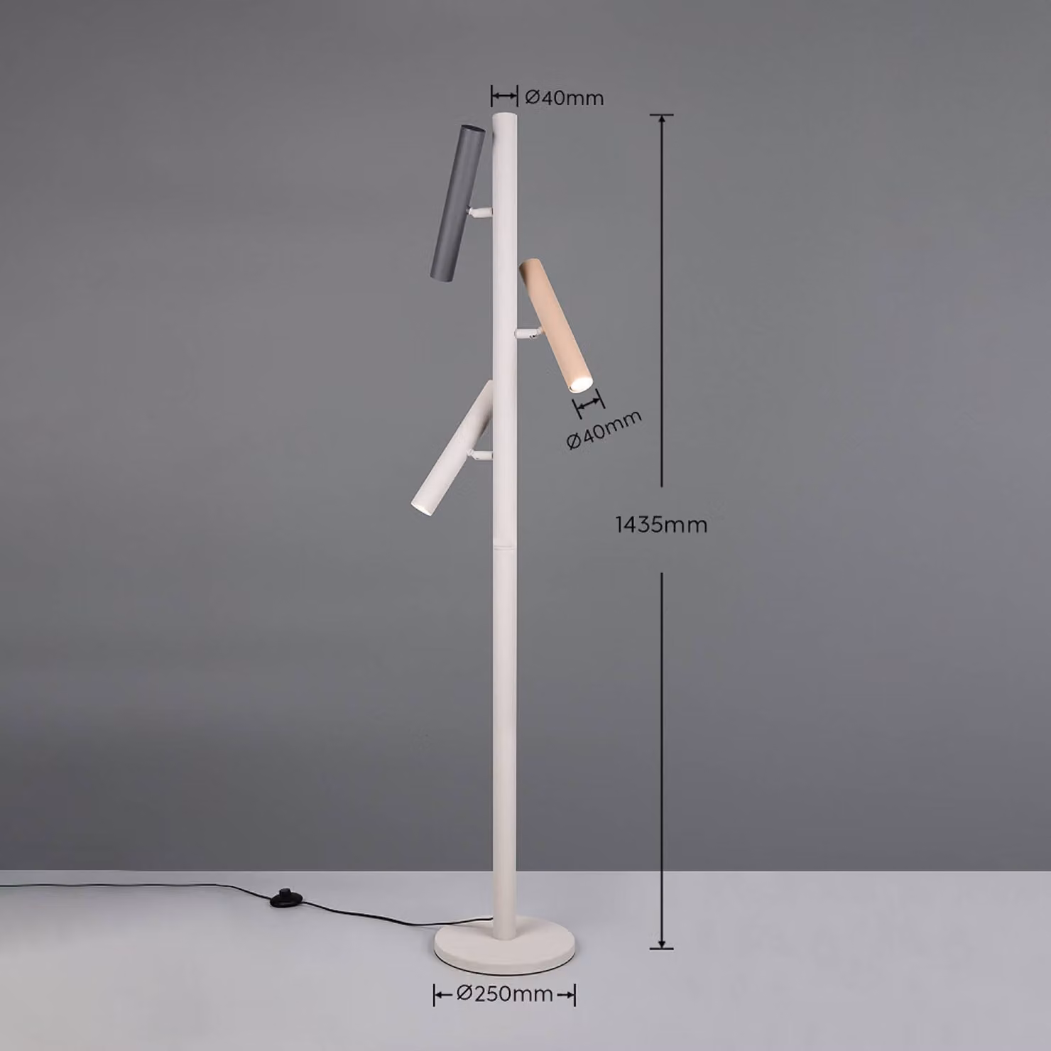 Trio Lighting Lampada da terra Terloa, Multicolore, Soggiorno / Sala da pranzo, Metallo, Moderno, Lampada da terra