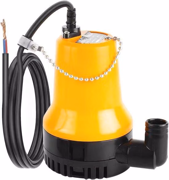 Pompa sommersa da 12 V - 60 W - 3600 l/h - Cavo da 1,3 m - Giallo/Nero