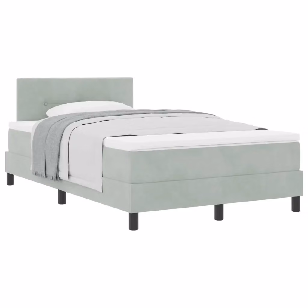 Letto a molle con testiera in velluto grigio vidaXL L/P/H: 203 x 120 x 280 cm – 2