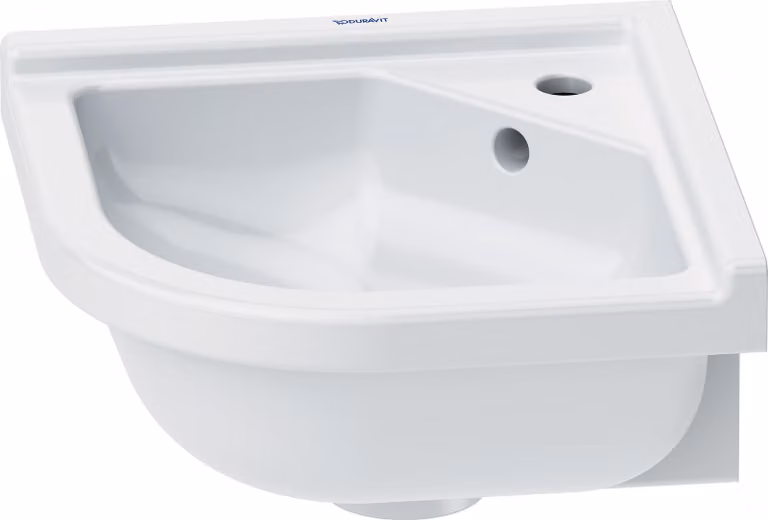 Duravit lave-mains d'angle Starck 3 44cm, avec trop-plein, 1 trou pour robinet, 0752440000, 0752440000