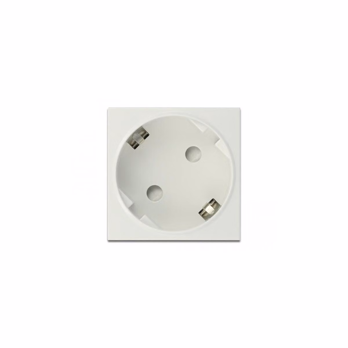 Delock - Easy 45 - Presa di corrente - 2P+T - tipo F - con blocco - 1 presa - 16 A - corrente alternata 250 V - bianco, RAL 9003
