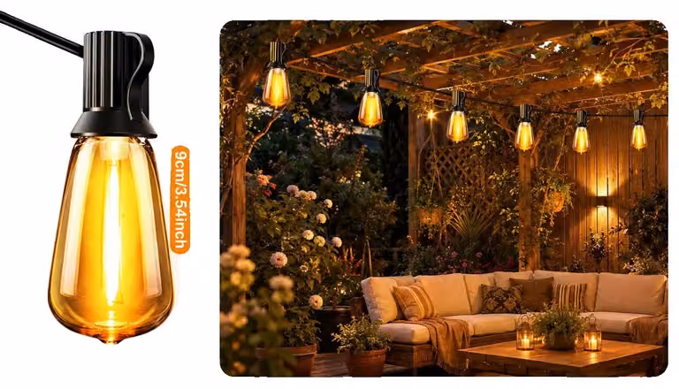 Catene luminose solari, con luminosità regolabile, design impermeabile, 18 metri, 30 lampadine