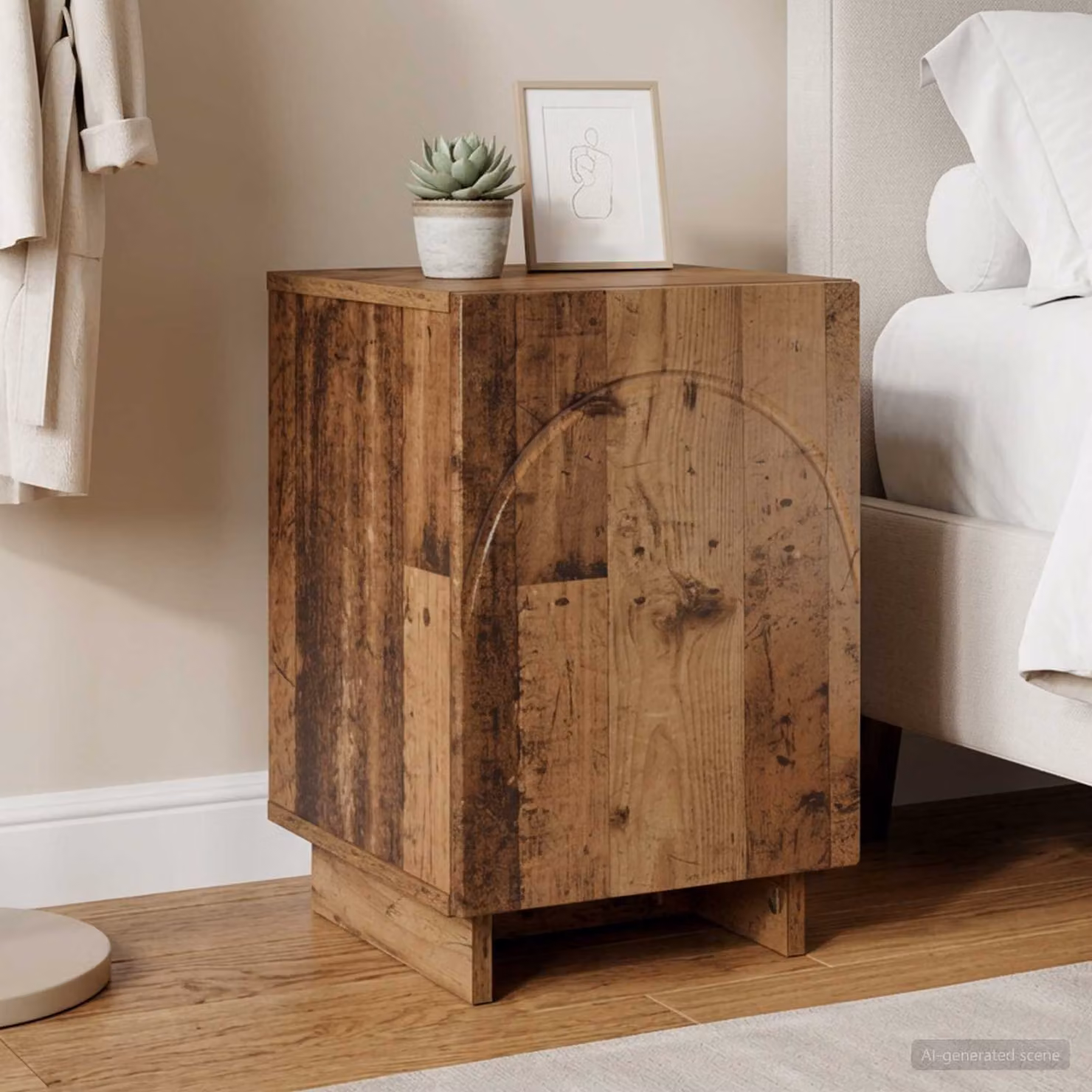 vidaXL Comodino Legno antico 33,5 x 34,5 x 50 cm Legno ingegnerizzato