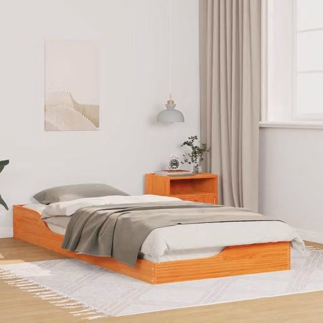 Struttura letto con cassetti vidaXL in pino massello marrone cerato L: 213.5 cm, P: 103.5 cm, H: 110 cm – 1