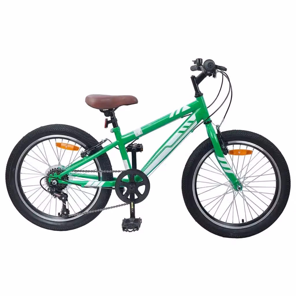 Mountain Bike 24 Pollici Verde con Cambio a 6 Velocità per Bambini 8-12 Anni – 2
