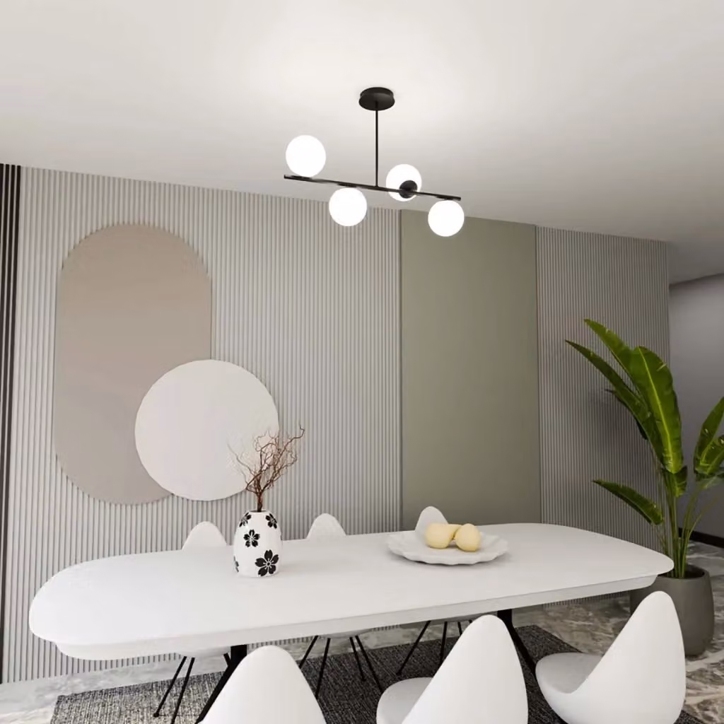 Plafoniera Contemporanea Mahadeva Luceart-Classic in Metallo Nero con 4 Luci E14 – 2