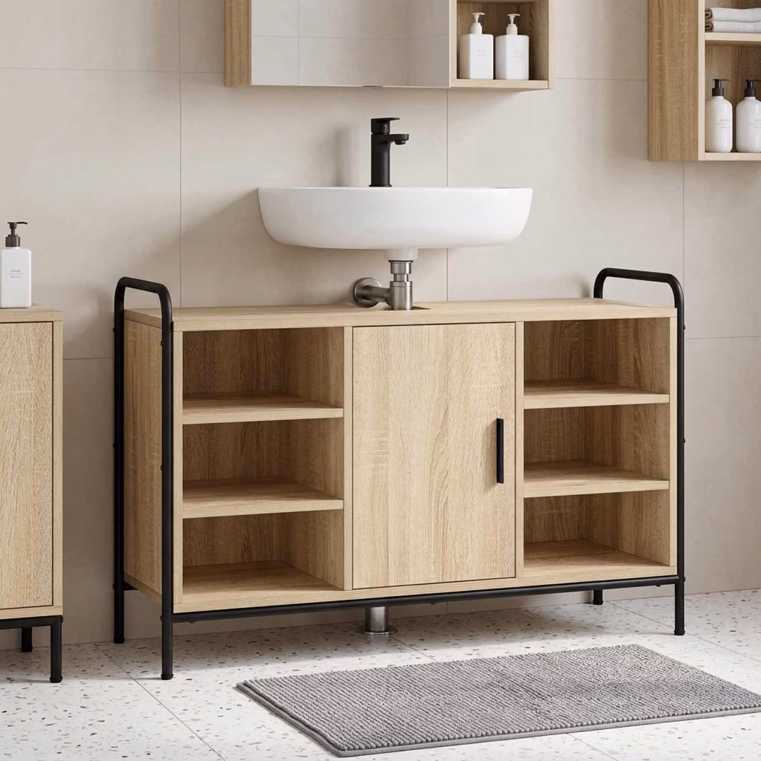 vidaXL Mobile da Bagno Rovere Sonoma 95 x 34 x 61 cm