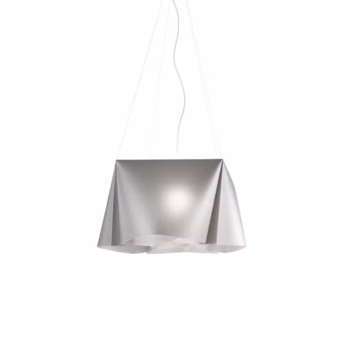 Sospensione Moderna Polilux ® Argento E Metallo Cromo 1 Luce E27 D60Cm
