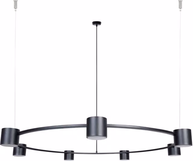 Lampadario sospensione nero anello Ø112 7xGX53 KODO Sigma