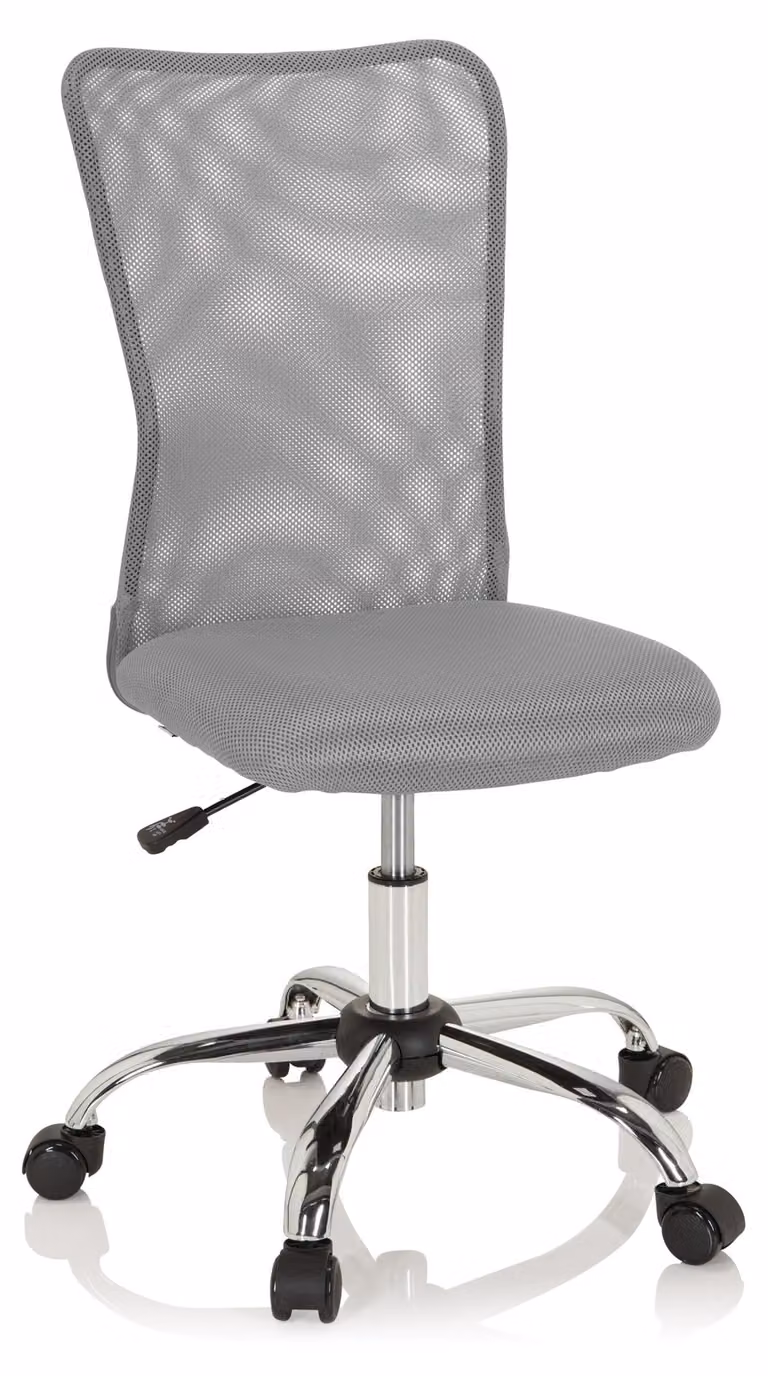 Sedia da ufficio per bambini KIDDY NET, realizzata in tessuto a rete, colore grigio, con altezza regolabile