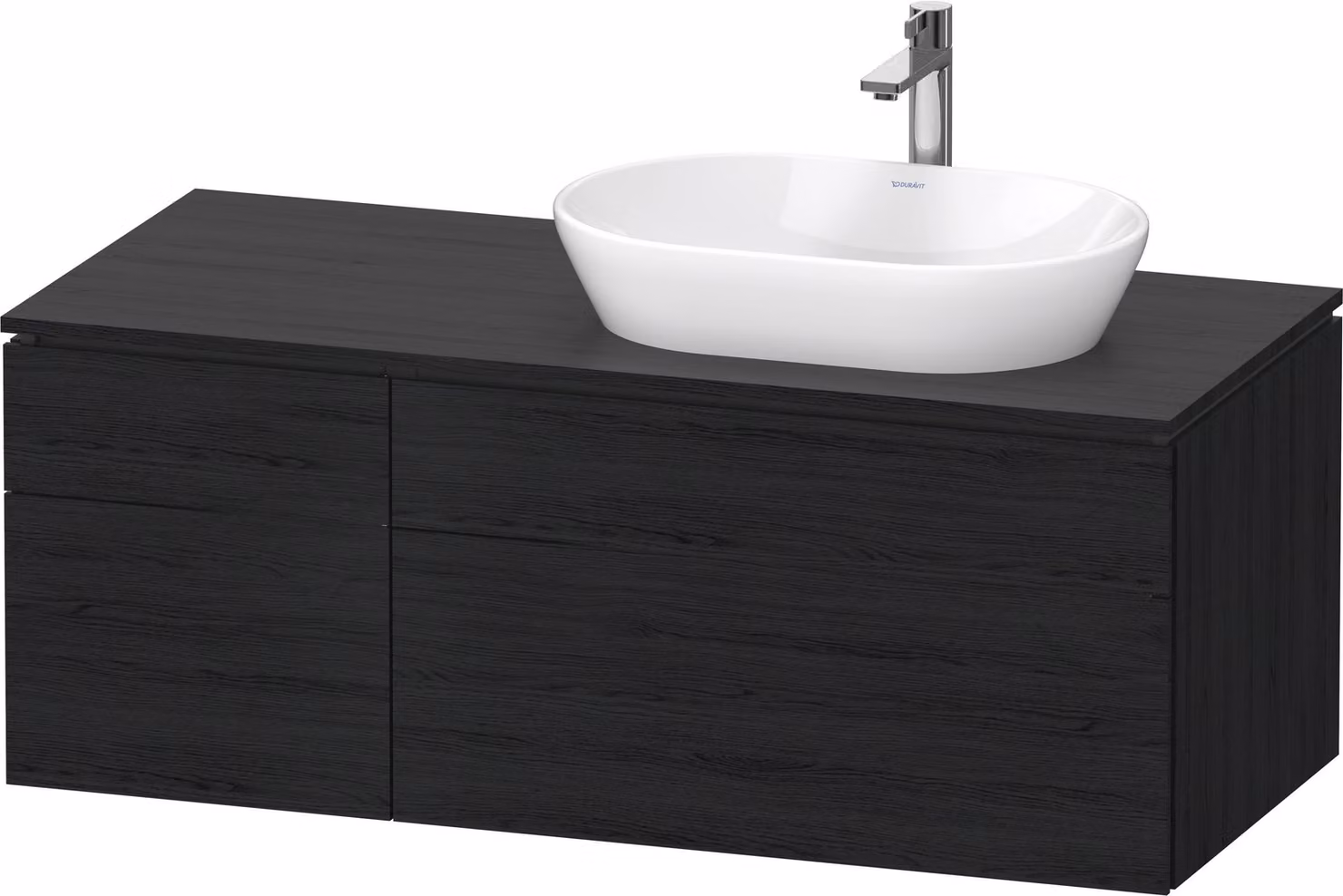 Duravit L-Cube Meuble sous-lavabo en console suspendu, avec plan de toilette en console, 4 tiroirs, vasque à droite, 1220x482x550mm, LC4874016160000, LC4874016160000