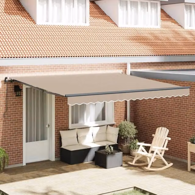 Tenda retrattile Beige 400 × 300 cm Poliestere e Alluminio 3330611