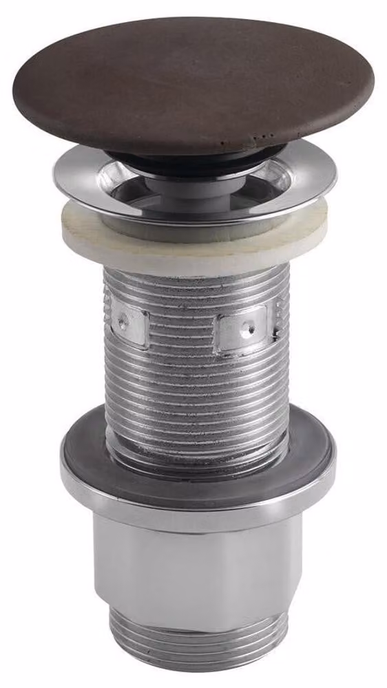 Set di scarico per lavabo 5/4", click-clack, tappo in cemento, 10-80 mm, marrone scuro opaco