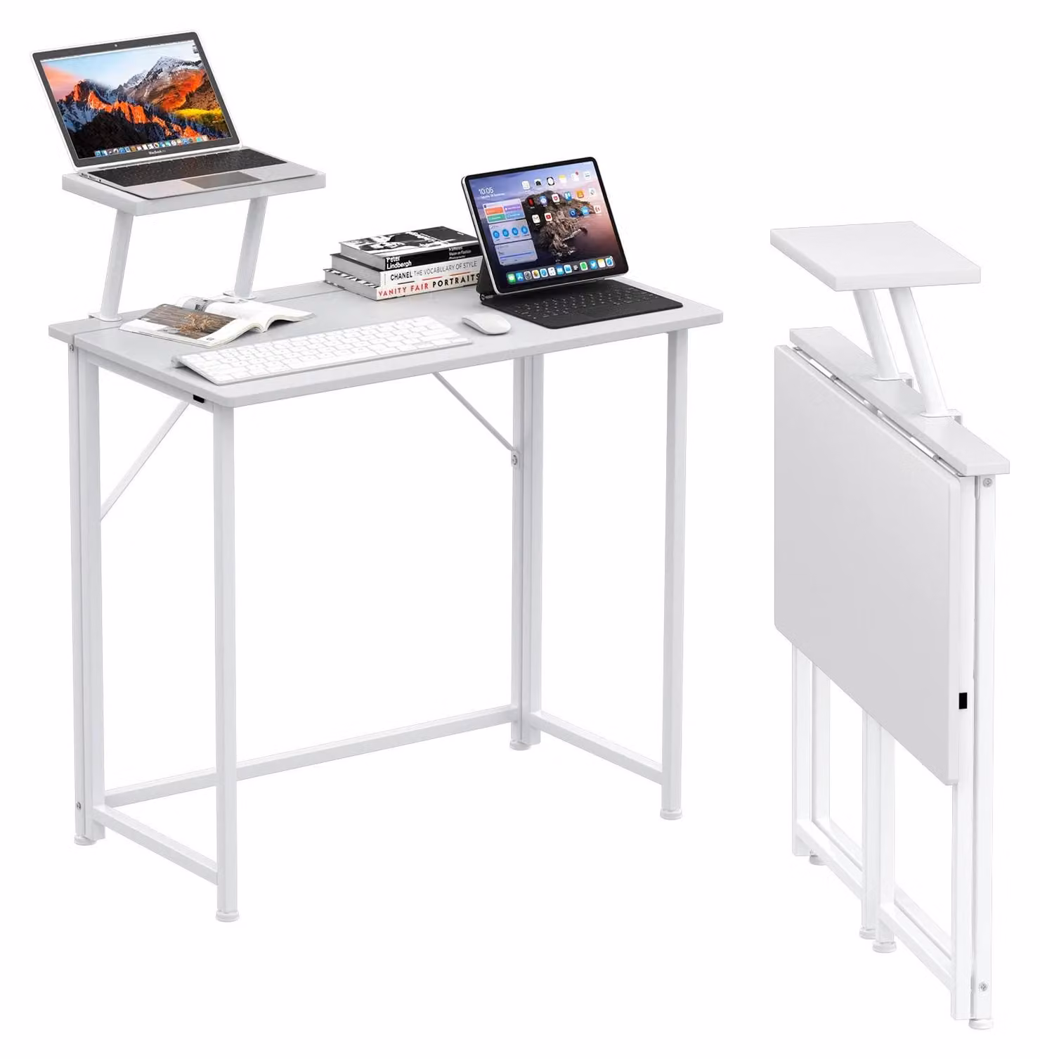Scrivania con supporto per monitor, dimensioni 80 x 45 x 74 cm