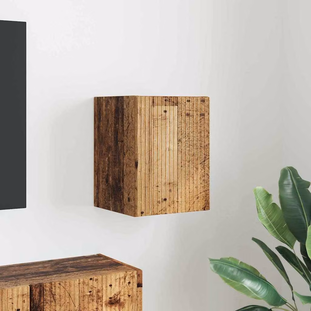 Mobile TV da parete vidaXL in legno vecchio marrone L: 30 cm, P: 31 cm, H: 40 cm