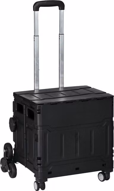 Carrello della spesa saliscale pieghevole HOMCOM con manico telescopico, Nero – 1