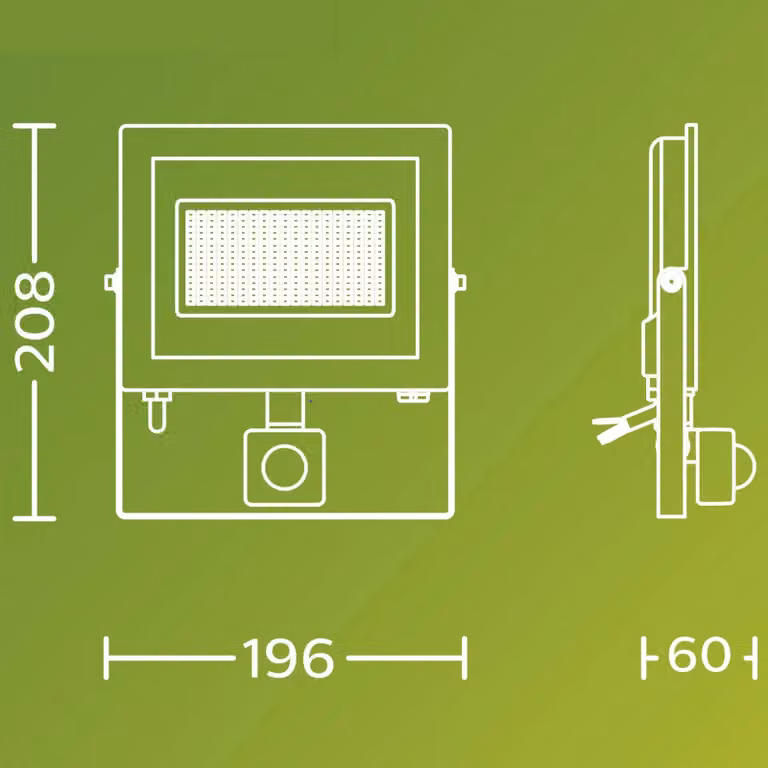 Philips Faretto da esterno a LED Lois UE Sensor, 24 W, 5.000 K IP65 flood, Nero, Alluminio, Lampada LED da esterni