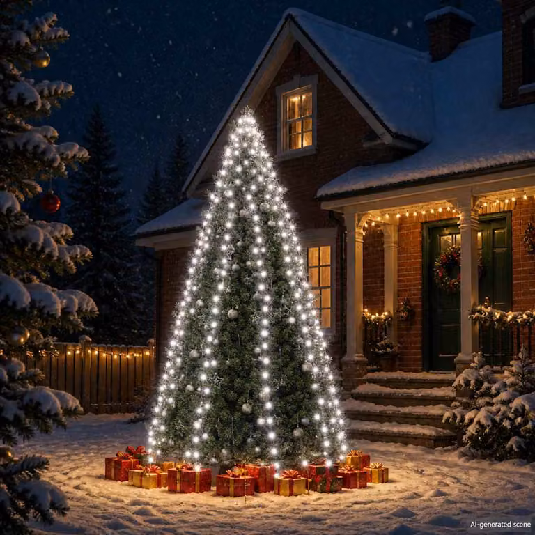 vidaXL Rete di Luci per Albero di Natale con 400 LED Bianco Freddo, Lunghezza: 400 cm