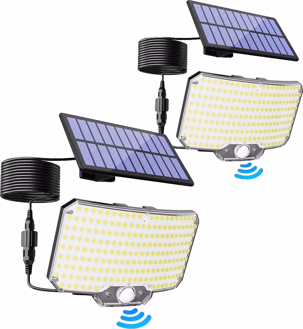 Luce solare, 234 LED, sensore di movimento, 3 modalità di illuminazione, 2 pezzi