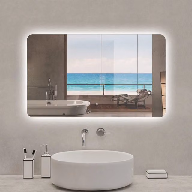 Specchio da bagno con LED Aica Italy, dimmerabile con funzione memoria e touch switch, L: 100 cm, H: 60 cm