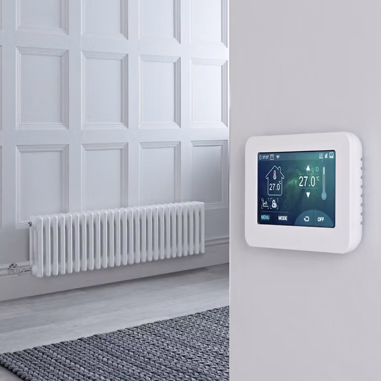 Radiatore Elettrico Orizzontale Tradizionale 3 Colonne Bianco 300x1190mm - Termostato Wi-Fi Touch - Regent