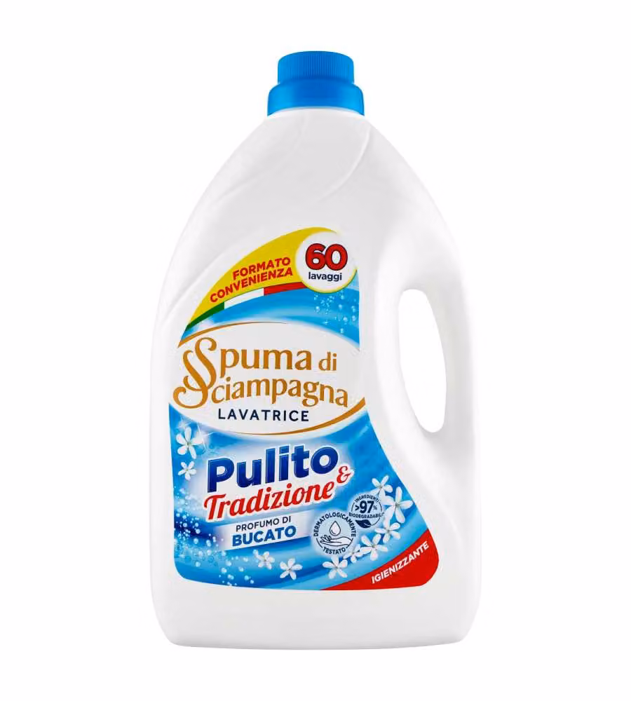 Spuma di Sciampagna Detersivo Liquido Marsiglia 3000 ml 60 Lavaggi