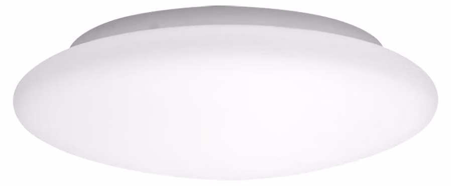 Plafoniera a LED, metallo, vetro bianco, 3000K, diametro 35 cm
