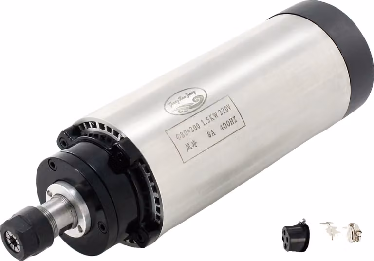 Motore mandrino raffreddato ad aria, potenza 1,5 kW, velocità 10-24000 giri/min, solo mandrino