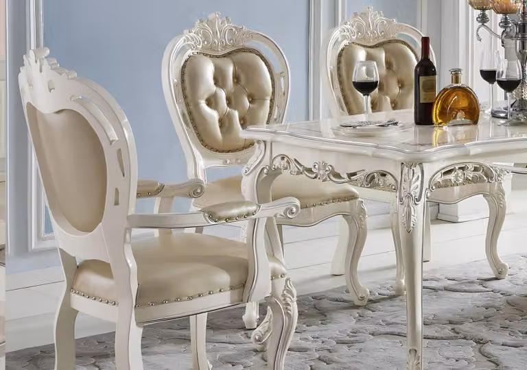 Klassische Esszimmer Möbel Essgarnitur Lehnstuhl Tisch Gruppe 5tlg. Set Barock