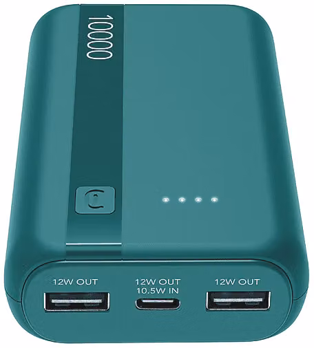 Power Bank Cellularline Essential 10000 mAh Blu con porte USB-C e USB-A