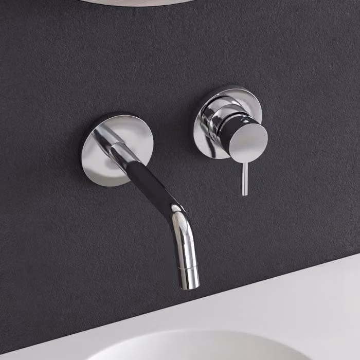 Kronenbach Lima 2.0: Miscelatore da parete per lavabo, altezza 17,5 cm, completo di corpo principale