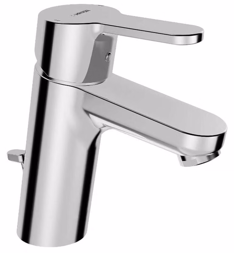 Miscelatore per lavabo, modello XL, con bocchetta di scarico da 110 mm, cromato, con un'unica leva
