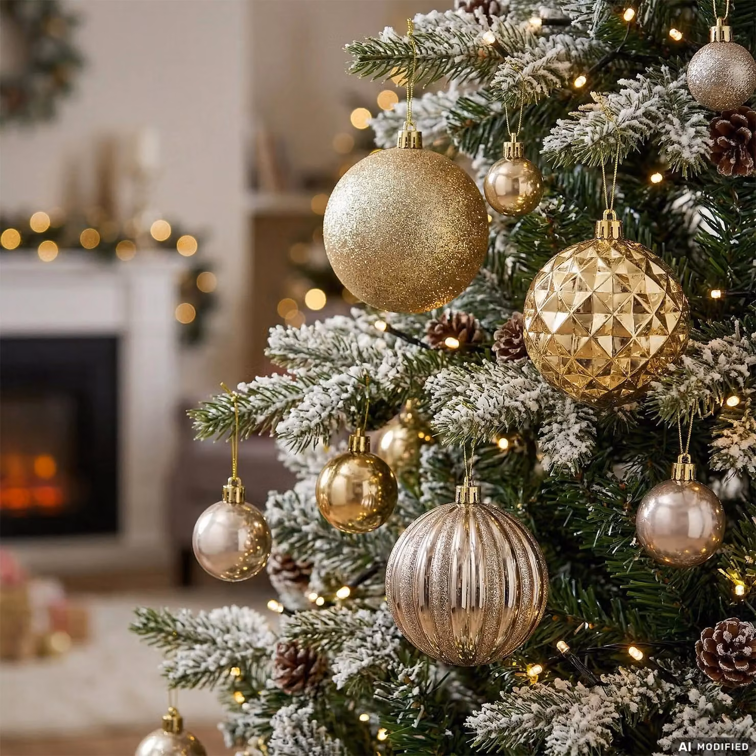 VESTIAMO CASA Set di 41 Palline di Natale Oro Infrangibili in Plastica per Decorazioni Assortite – 2