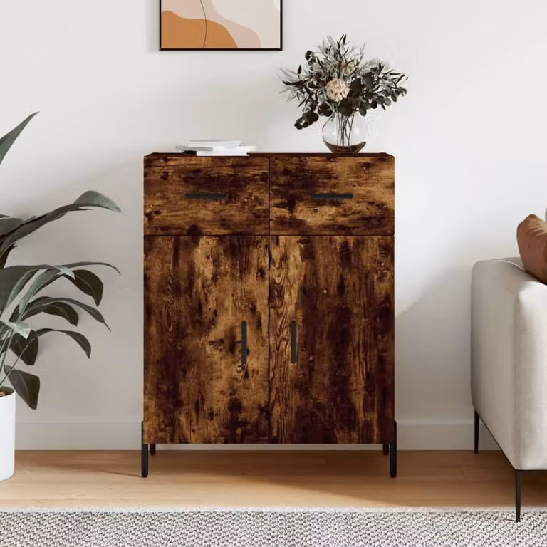 Credenza moderna vidaXL in legno Rovere Fumo, L/P/H: 69,5 x 34 x 90 cm