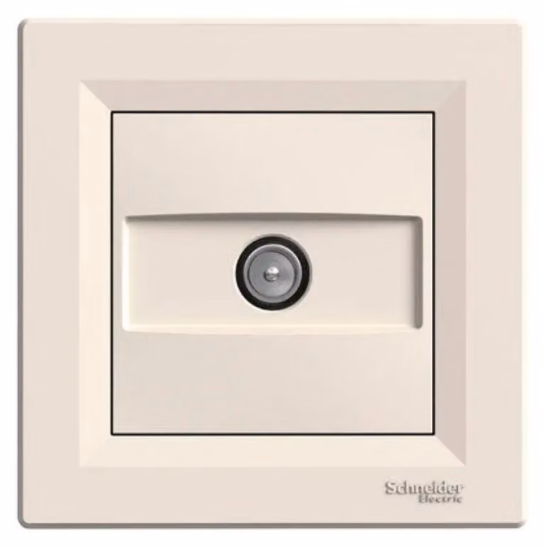Scatola terminale per TV con cornice, color crema Schneider Asfora EPH3200123/SCH