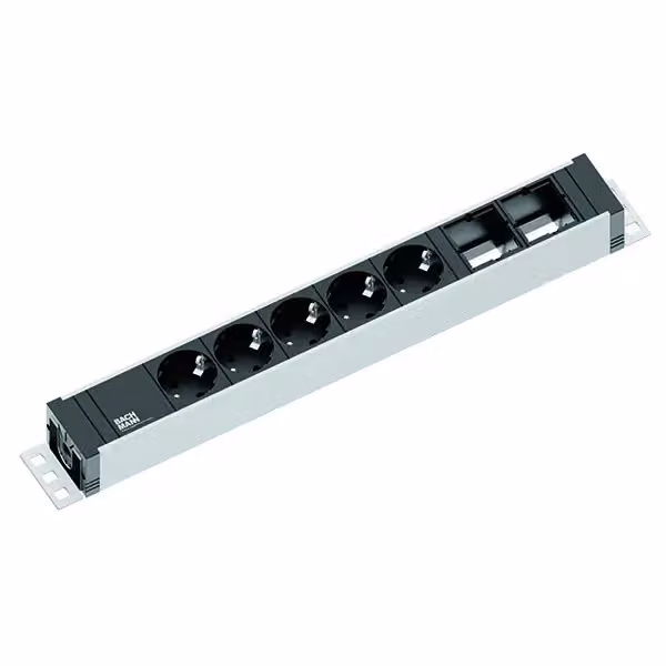 Bachmann UNIVERSAL - Presa multipla - Connessioni di uscita: 5 (alimentazione) - Cavo da 3,0 m - Nero, antracite argento