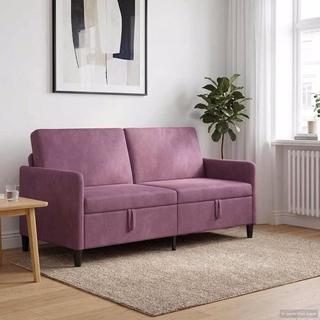 vidaXL Divano Moderno con Contenitore Sollevabile Viola L: 172 cm, P: 78 cm, H: 87 cm