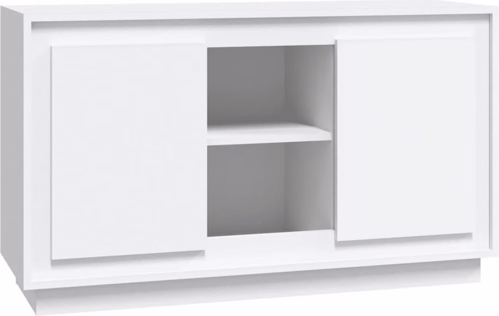 Credenza Bianca 102x35x60 cm in Legno Multistrato
